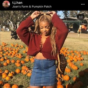 Rust distressed sweater